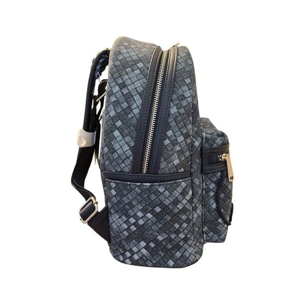 Loungefly Woven Faux Denim Blue Mini Backpack Rope Detail Convertible NWT main image 5